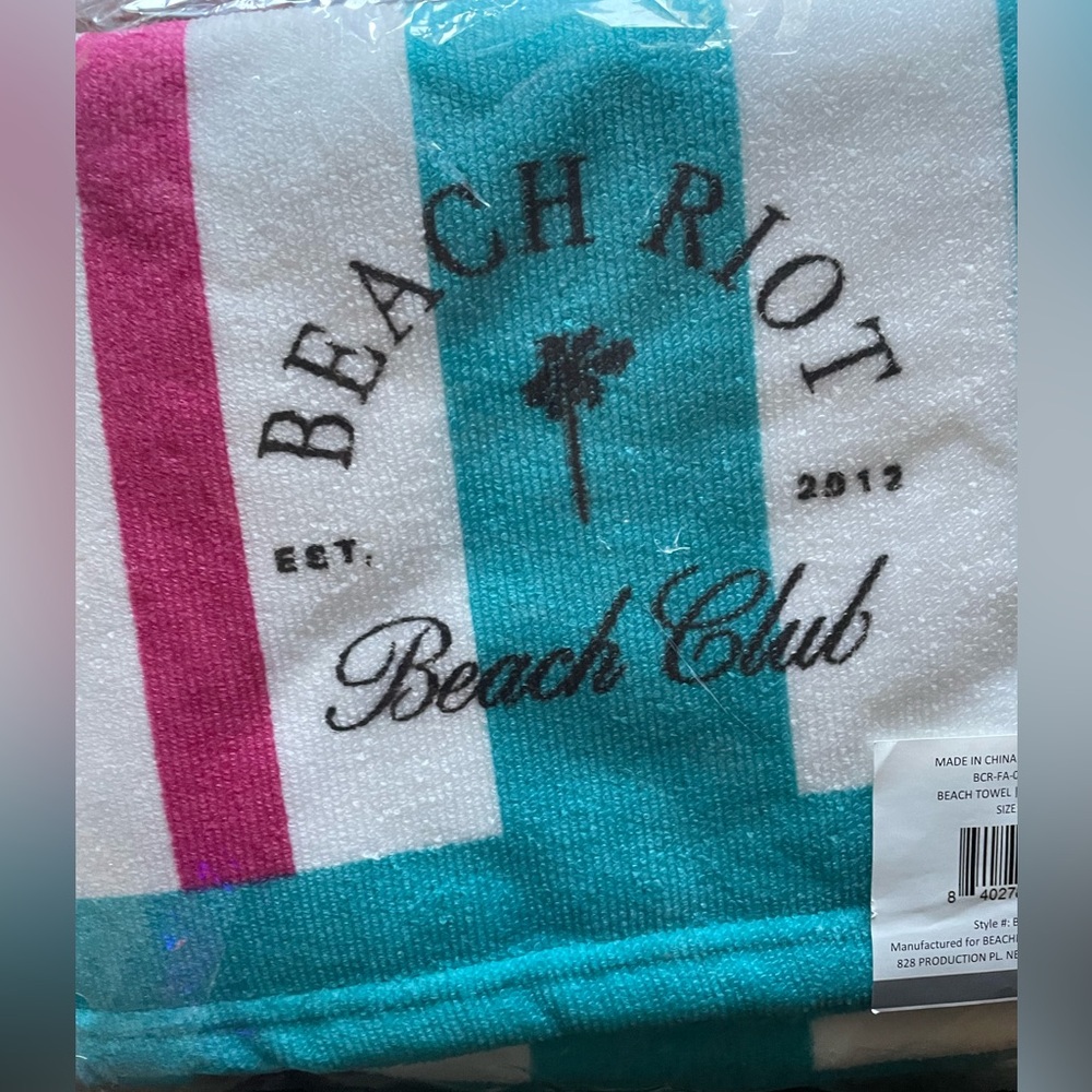 Beach Riot Pink, Teal, and White Towel